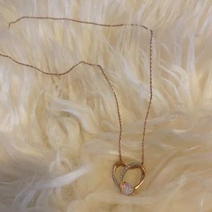 Opal Rosegold SS Heart Necklace